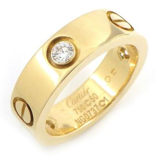 カルティエ(Cartier)のカルティエ Cartier リング ラブ 5.5mm B4032400 3ポイント ダイヤモンド 0.22ct K18YG 10号 / #50 【中古】(リング(指輪))