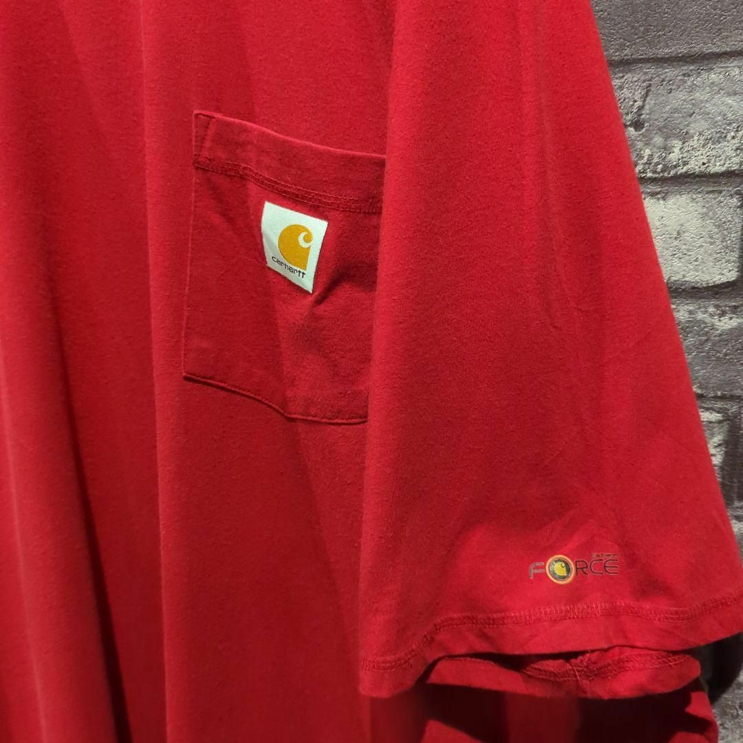 carhartt(カーハート)のcarhartt  Tシャツ 超ビックサイズ ポケットT 赤 4XL　5L 古着 メンズのトップス(Tシャツ/カットソー(半袖/袖なし))の商品写真