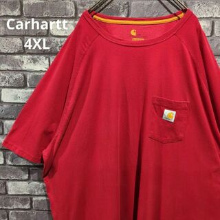 カーハート(carhartt)のcarhartt  Tシャツ 超ビックサイズ ポケットT 赤 4XL　5L 古着(Tシャツ/カットソー(半袖/袖なし))