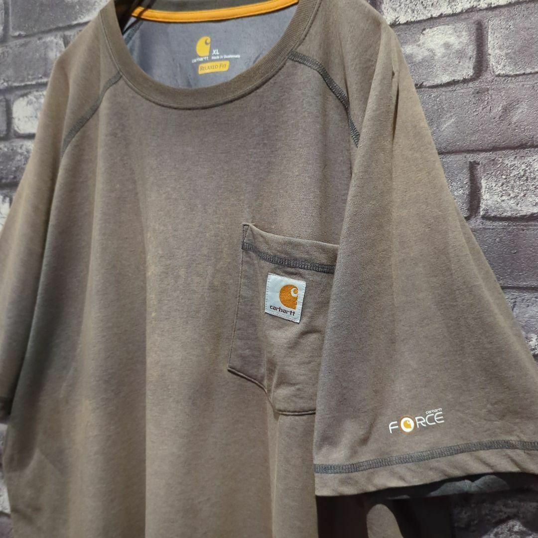 carhartt(カーハート)のCarhartt　 半袖Tシャツ　カットソー　胸ポケット　Cロゴ　輸入古着　XL メンズのトップス(Tシャツ/カットソー(半袖/袖なし))の商品写真