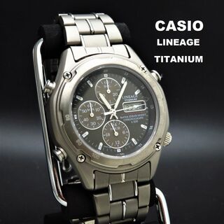 カシオ(CASIO)のCASIO LINEAGE クロノグラフ腕時計 LIS-001 チタン製(腕時計(アナログ))