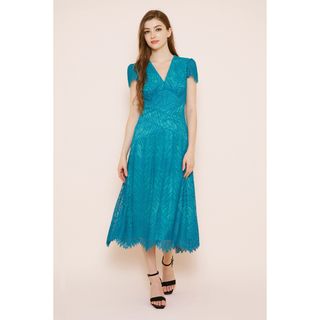 タダシショウジ(TADASHI SHOJI)のタダシショージ　リーフ柄レース　ドレス2(ロングワンピース/マキシワンピース)