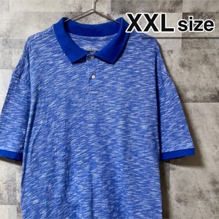 ポロシャツ　半袖　ブルー　青　ドット　XXLサイズ　USA古着　MERONA(ポロシャツ)