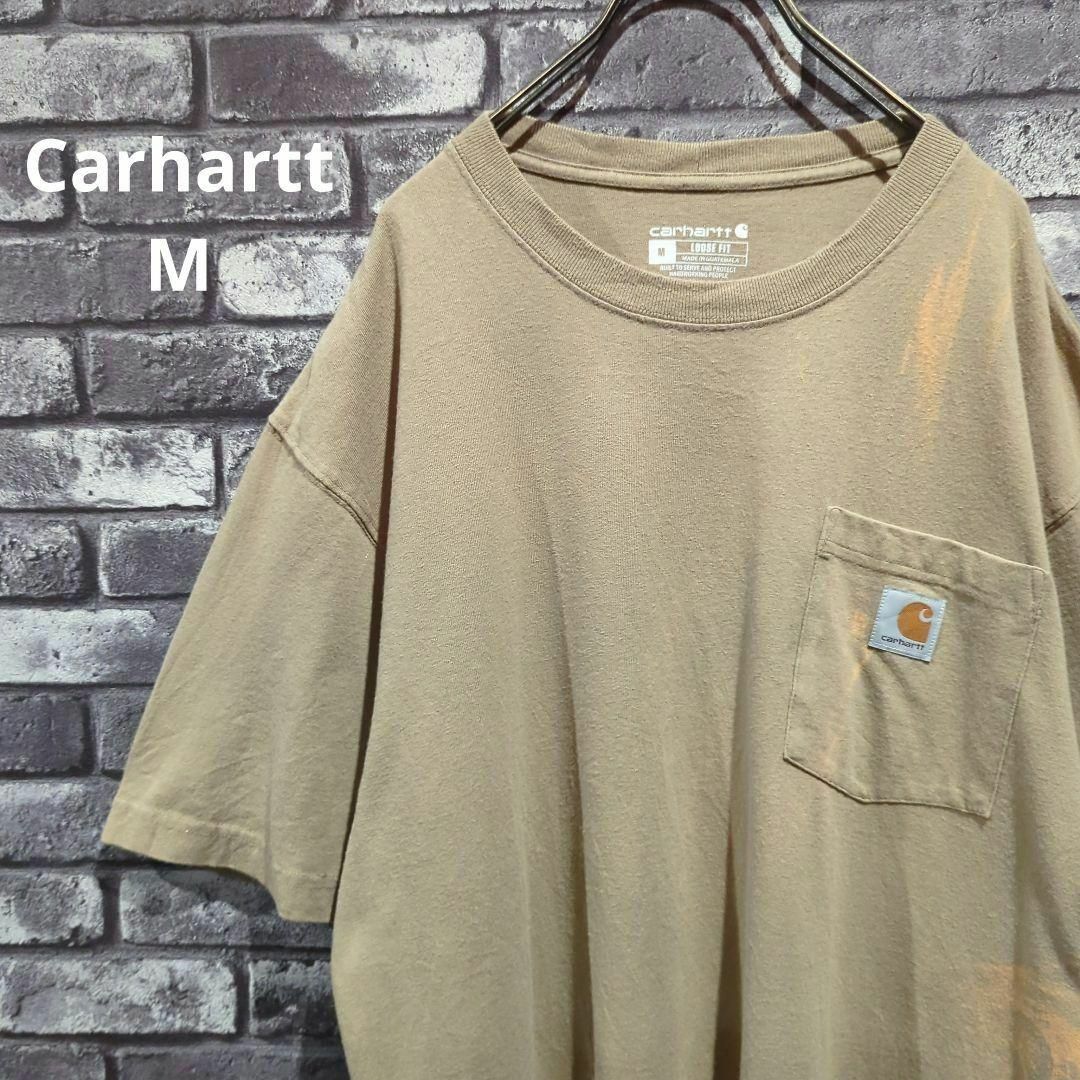 carhartt(カーハート)のCarhartt　古着 半袖Tシャツ　メンズM　胸ポケット　Cロゴ　ポケットT メンズのトップス(Tシャツ/カットソー(半袖/袖なし))の商品写真