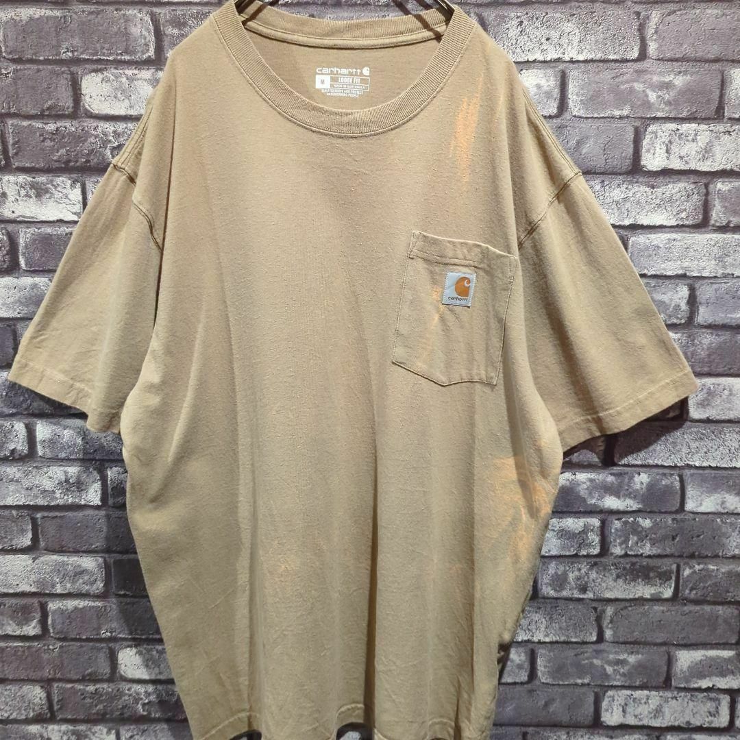 carhartt(カーハート)のCarhartt　古着 半袖Tシャツ　メンズM　胸ポケット　Cロゴ　ポケットT メンズのトップス(Tシャツ/カットソー(半袖/袖なし))の商品写真