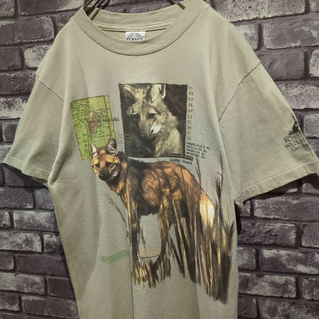 carhartt(カーハート)の90s シングルステッチ半袖Tシャツ　動物ビッグプリント　サファリ　テキサス　狐 メンズのトップス(Tシャツ/カットソー(半袖/袖なし))の商品写真