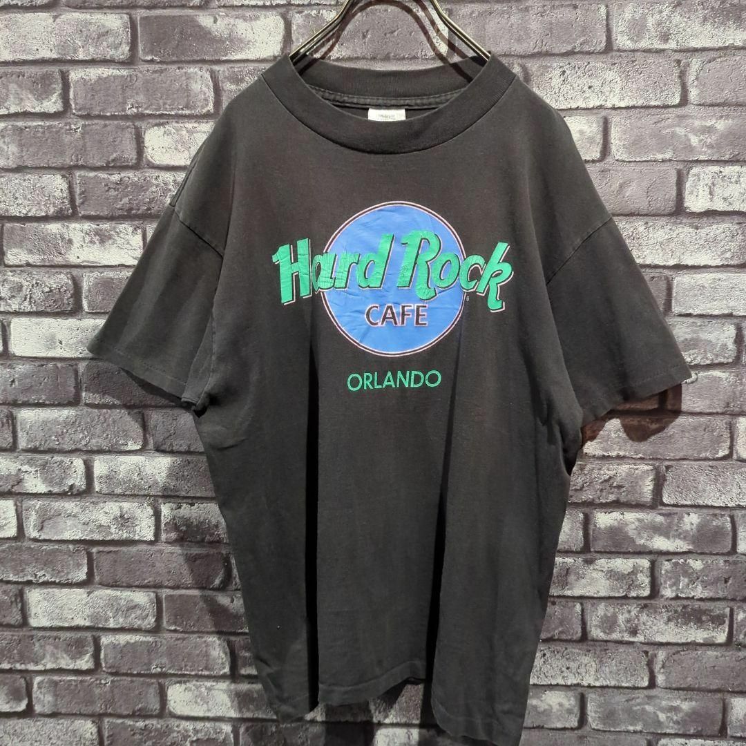 ★90s ハードロックカフェ ヴィンテージ シングルステッチ 黒ロゴTシャツ