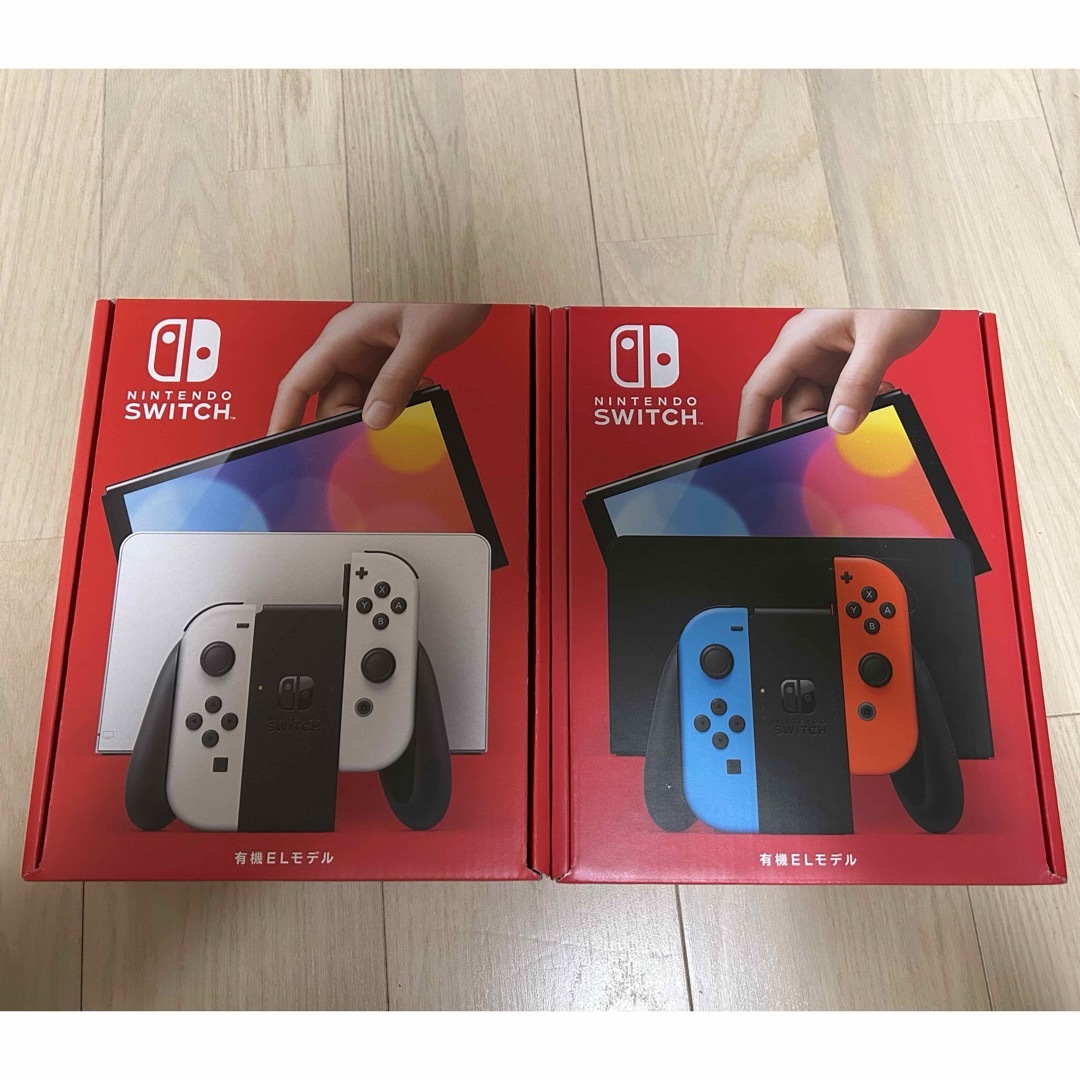 純正 2台 Nintendo Switch 本体 有機ELネオンモデル ホワイト 家庭用
