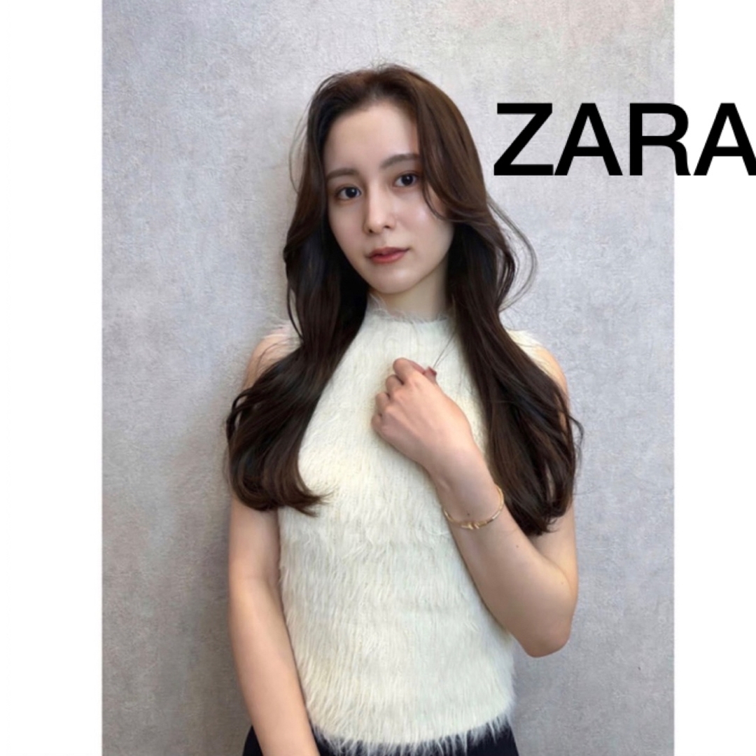 ZARA フェイクファーTシャツ-