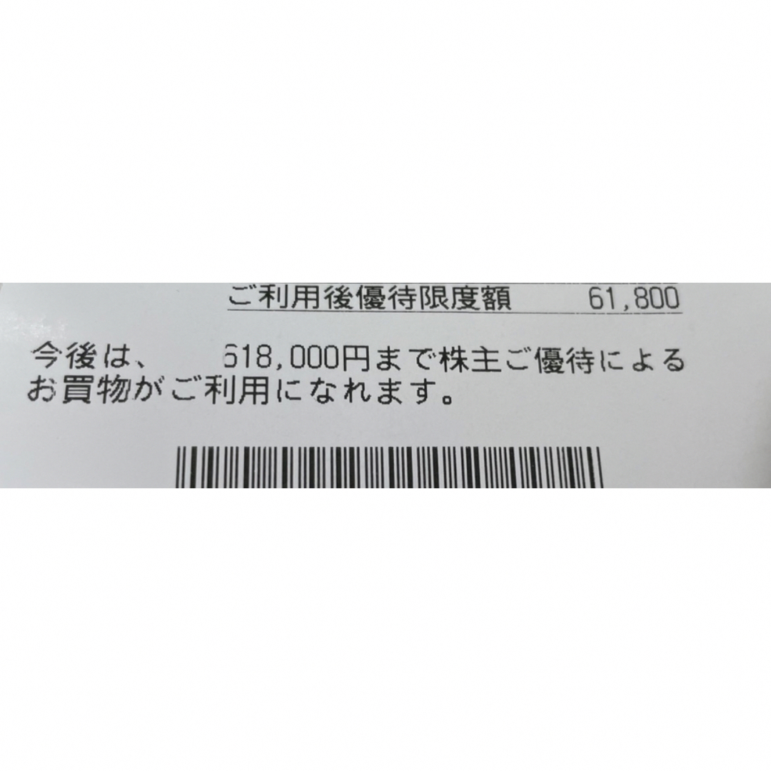 三越伊勢丹  株主優待カード 利用限度額62万円 チケットの優待券/割引券(ショッピング)の商品写真