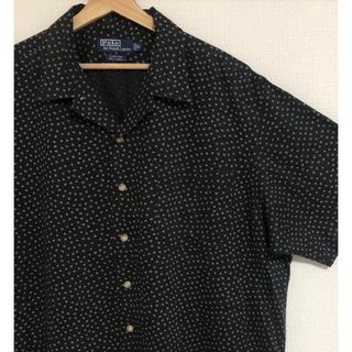 Vintage 総柄 アロハビッグTシャツ『L』美品 マリン 藍染めブラウス