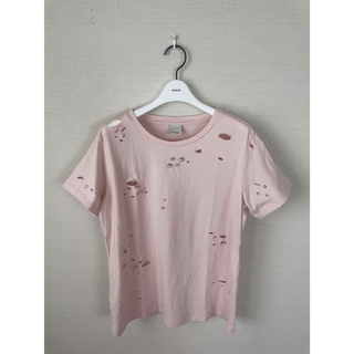 ピンコ(PINKO)のPINKO ピンコ　ダメージビジューTシャツ　ピンク(Tシャツ(半袖/袖なし))
