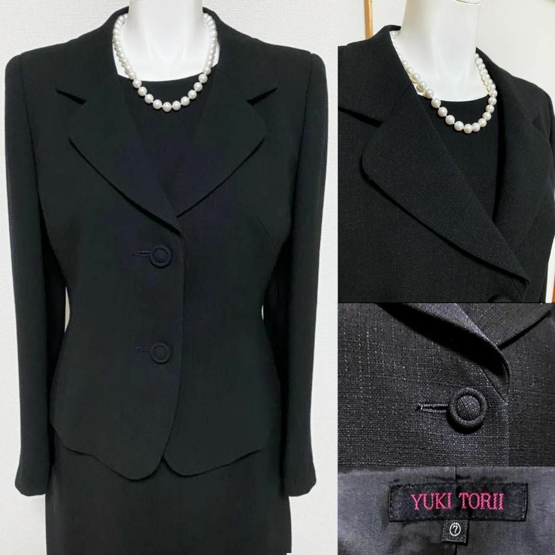 ユキ トリイ 高級喪服礼服 ワンピーススーツ 9号相当 フォーマル
