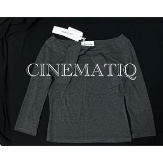 再値下げ！新品タグ付きCINEMATIQ ボートネックリボン付Tシャツ(Tシャツ(長袖/七分))