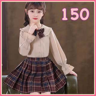 ♡ フリルシャツ リボン スカート 3点セット ♡ 150 お出かけ 可愛い(その他)