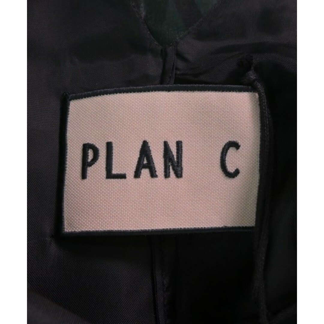 PLAN C プランシー ひざ丈スカート 38(S位) 緑x黒(チェック)