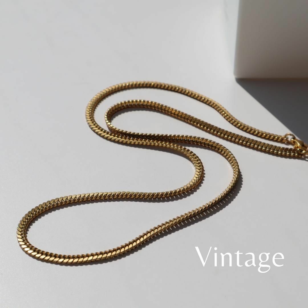 ART VINTAGE(アートヴィンテージ)の【vintage】喜平 チェーン ゴールドカラー レトロ ネックレス メンズのアクセサリー(ネックレス)の商品写真