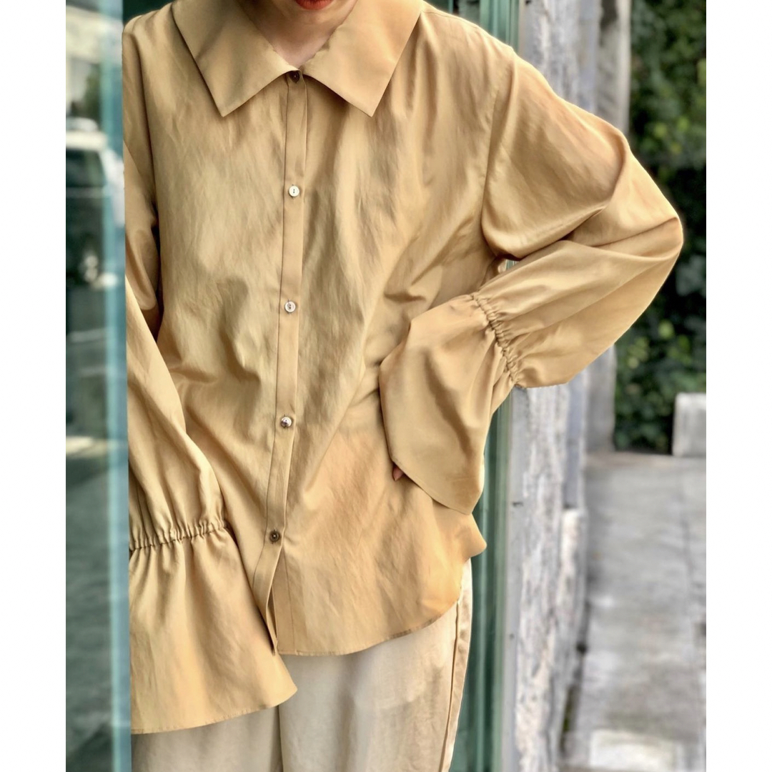 〈6（roku）〉COTTON SILK GATHER SLEEVEBLOUSE