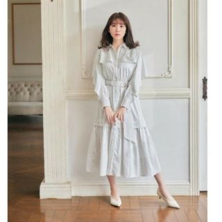 herlipto Lace TrimmingStripe Shirt Dress