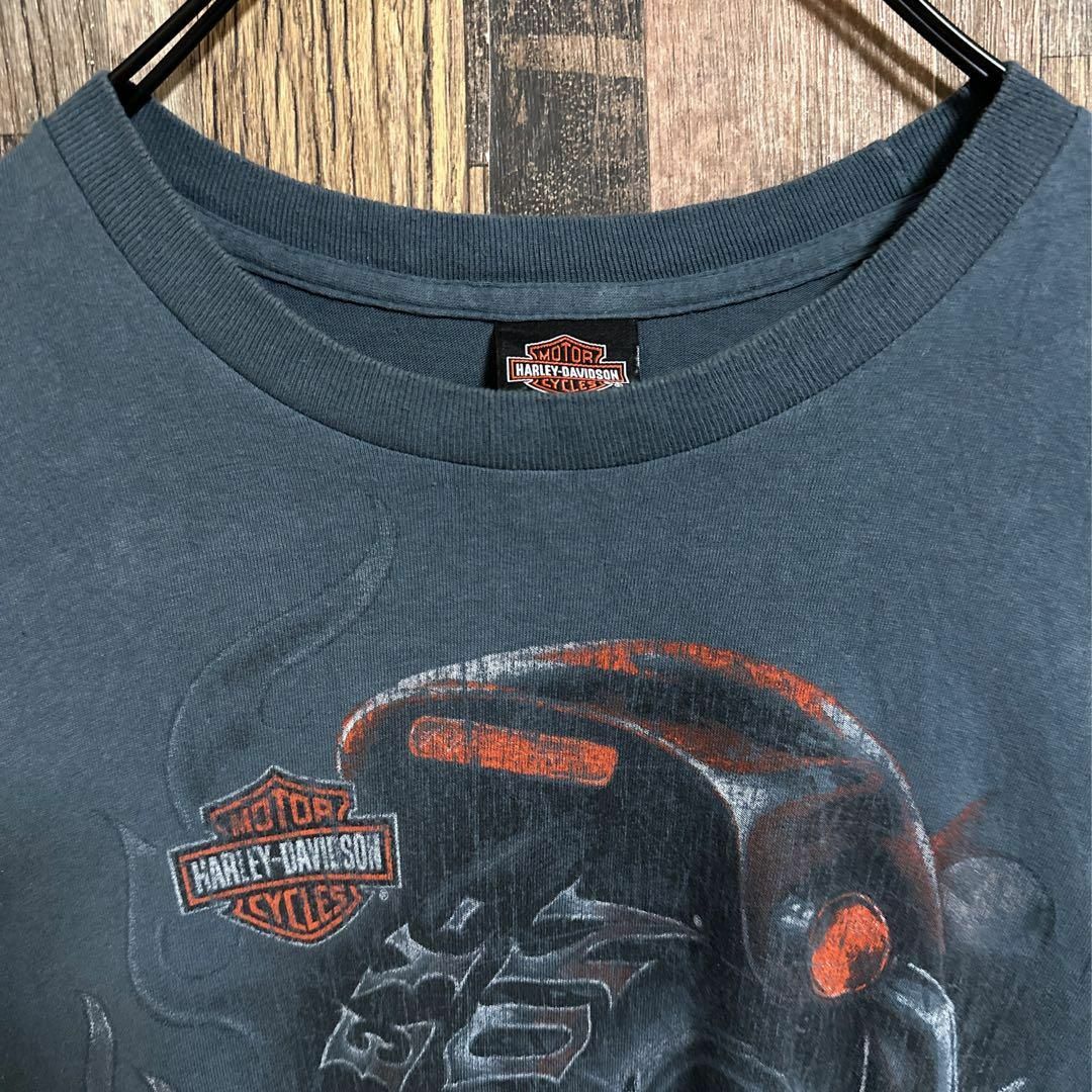 送料込】 ハーレーダビッドソン アメリカン バイク ロゴ グレー XXL