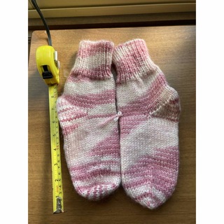 ②おばあちゃん手編みウール100%靴下(レッグウェア)