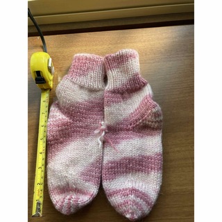 ③おばあちゃん手編みウール100%靴下(レッグウェア)