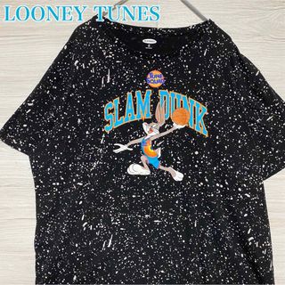 オールドネイビー(Old Navy)の【希少デザイン】SPACE JAM Tシャツ　総柄　2XLサイズ　ゆったり　海外(Tシャツ/カットソー(半袖/袖なし))