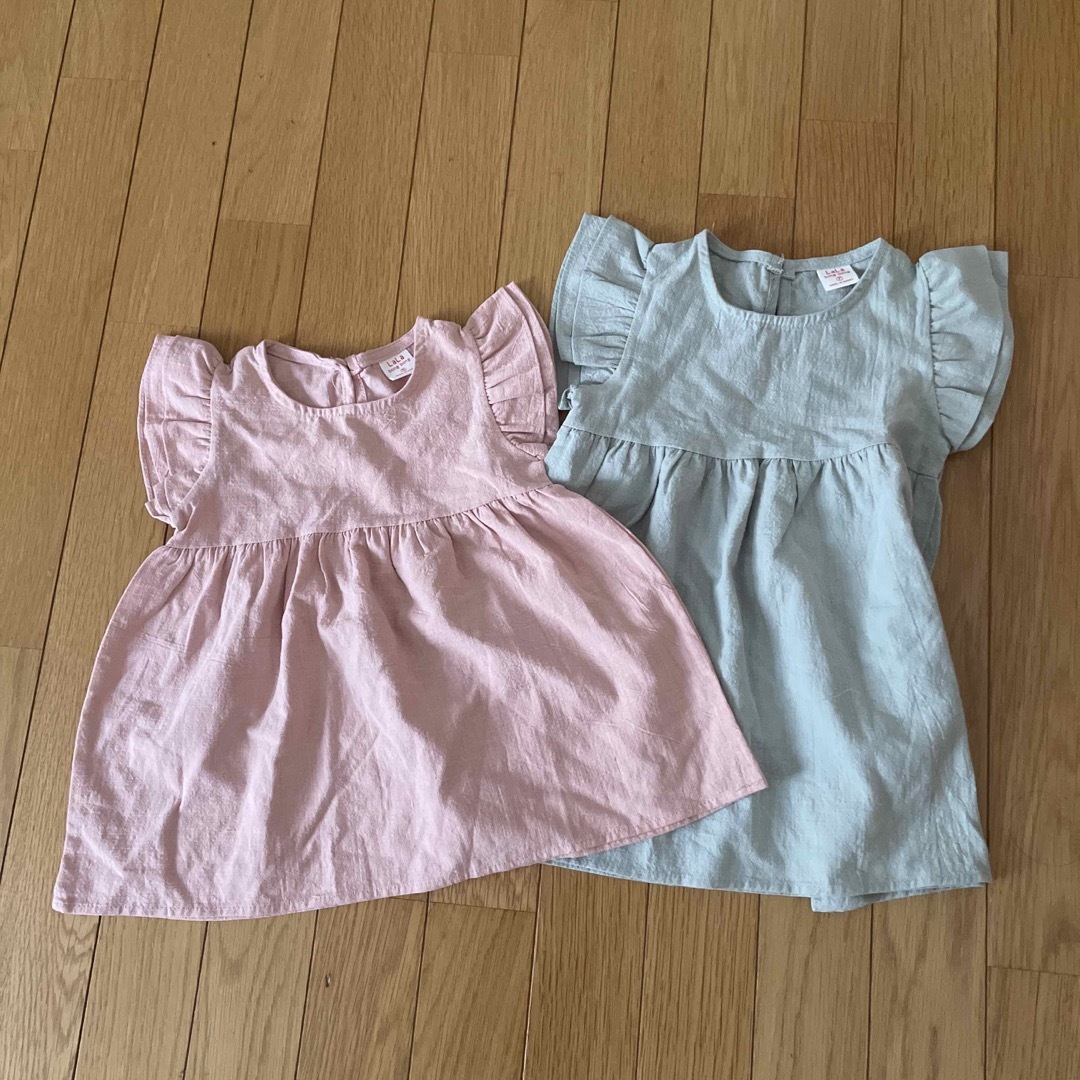 涼しげワンピース　ピンクor グリーン キッズ/ベビー/マタニティのキッズ服女の子用(90cm~)(ワンピース)の商品写真