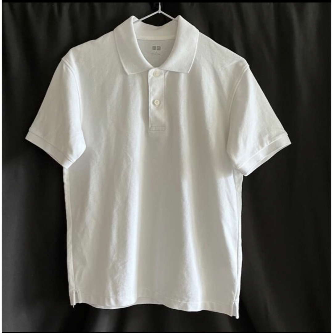 UNIQLO(ユニクロ)のUNIQLO 鹿の子　白ポロシャツ　Sサイズ メンズのトップス(ポロシャツ)の商品写真