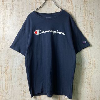 チャンピオン(Champion)のチャンピオン XL ビッグロゴ Tシャツ ネイビー アメリカ古着US古着(Tシャツ/カットソー(半袖/袖なし))