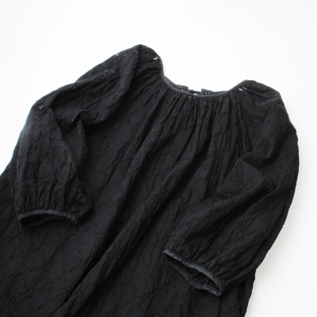 2022年 Heriter エリテ Reverse applique Pullover blouse リバースアップリケブラウス 38/ブラック トップス【2400013366410】
