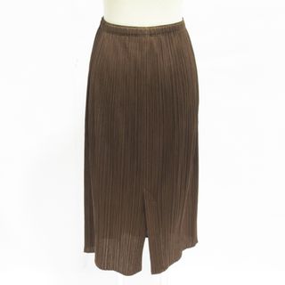 ♪♪ISSEY MIYAKE イッセイミヤケ PLEATS PLEAS レディース スカート SIZE 3 花柄 ブラウン