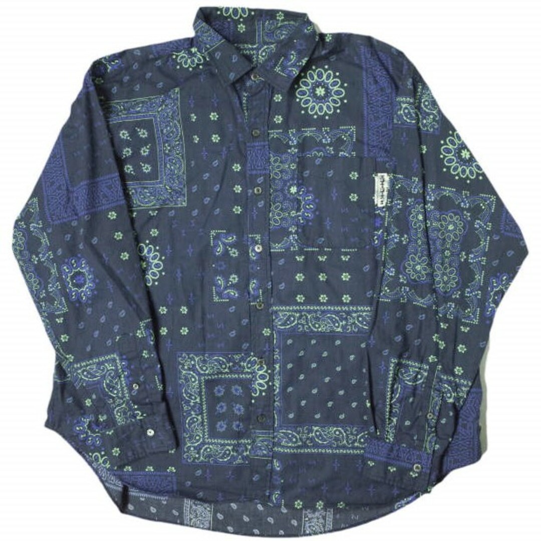 SSZ エスエスゼット エスエスズィー 23SS 日本製 PAISLEY PAISLEY SHIRT オーバーサイズ ペイズリーシャツ  11-11-0266-139 M ネイビー 長袖 バンダナ パッチワーク BEAMS トップス【中古】【SSZ】 | フリマアプリ ラクマ