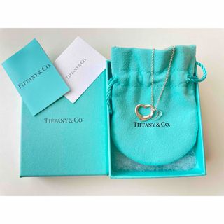 ティファニー(Tiffany & Co.)のTIFFANY&co.クリスタルダブルオープンハートネックレス　美品(ネックレス)