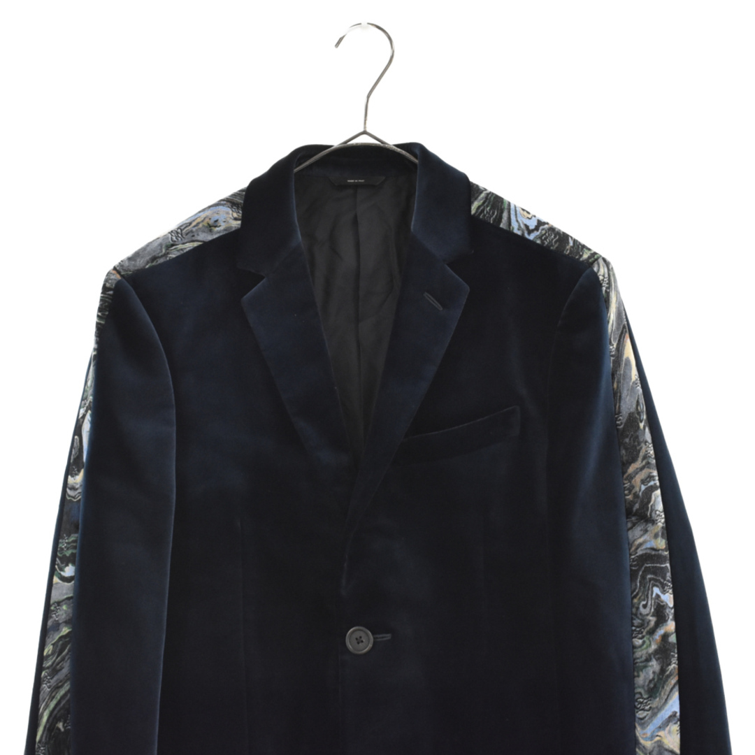 FENDI フェンディ FJ0668 GIACCA VELVET MARBLEDE TAPED BLAZER ブルー ベルベット サイドライン テーラードジャケット 2Bブレザー