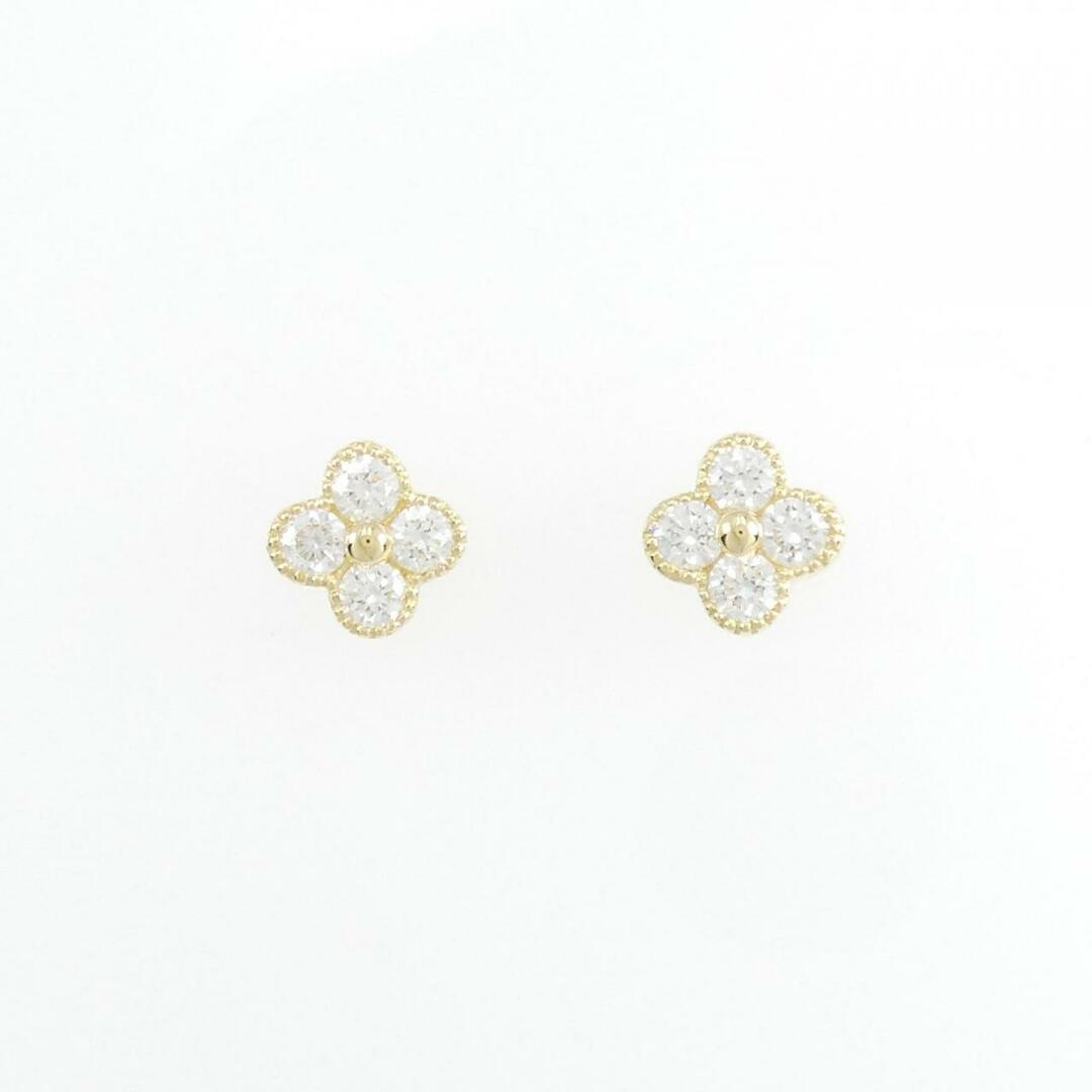 アクセサリー【新品】K18YG フラワー ダイヤモンド ピアス 0.501CT