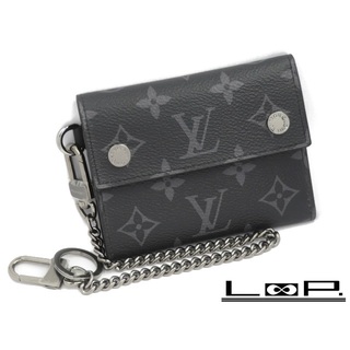 ルイヴィトン(LOUIS VUITTON)の■未使用■　ルイ・ヴィトン チェーン コンパクト ウォレット 三つ折り 財布 エクリプス M63510 【D85】(折り財布)