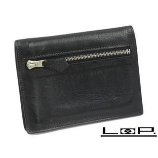 エルメス(Hermes)の■中古■　エルメス 二つ折り 財布 サイフ チャック コンパクト メンズ ブラック レザー □L刻  【A75045】(折り財布)