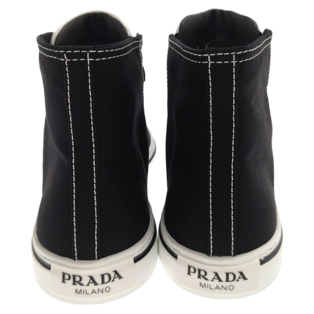 PRADA(プラダ)のPRADA プラダ 21SS コットンギャバジン ポインテッドトゥ ハイカットスニーカー ブラック メンズの靴/シューズ(スニーカー)の商品写真