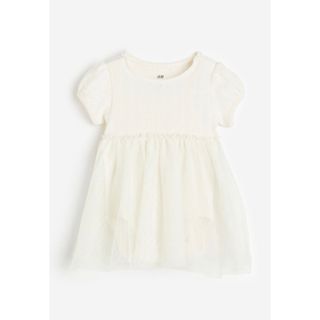 エイチアンドエイチ(H&H)の新品 H&M チュールスカートボディスーツワンピース 70cm 女の子 ベビー服(ロンパース)