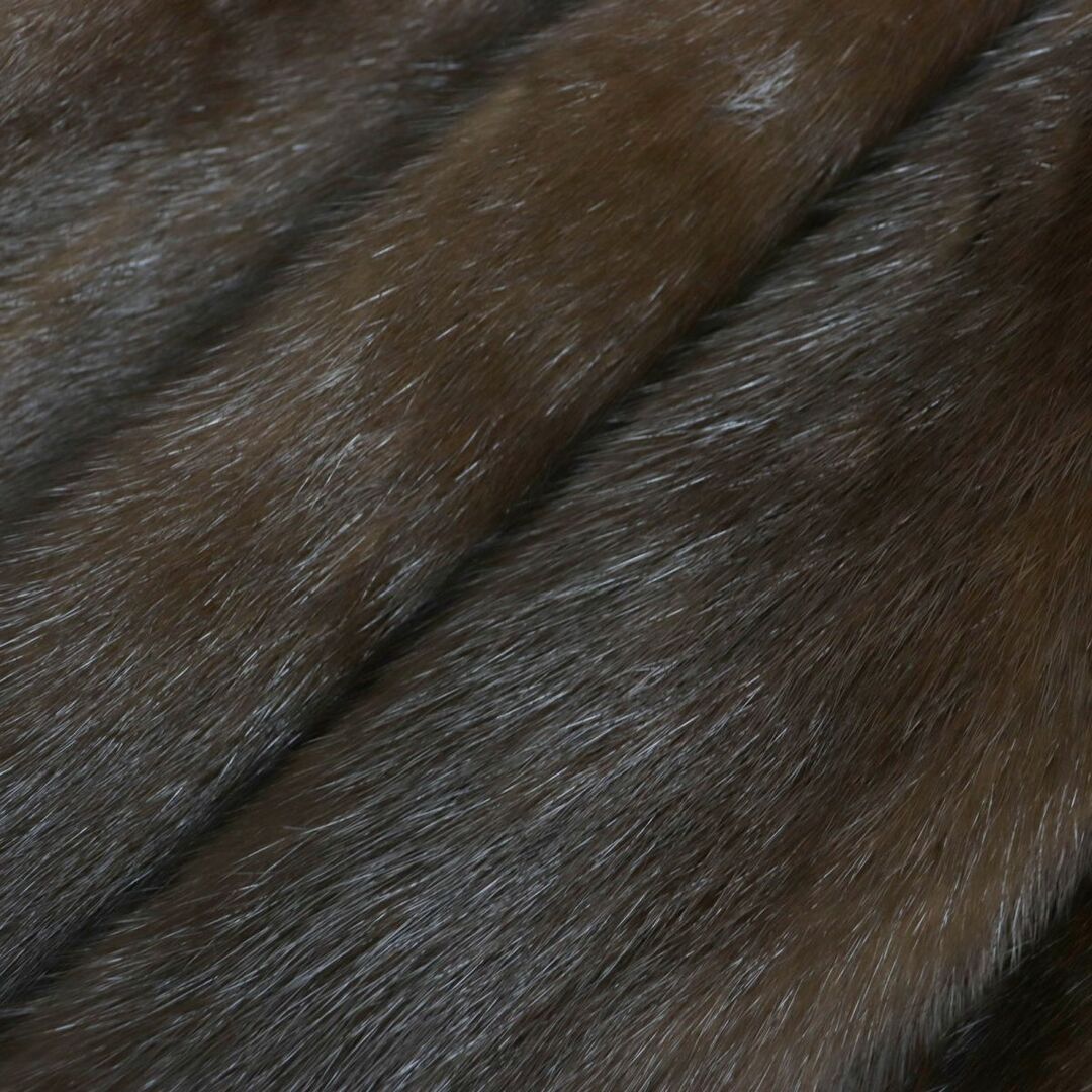 美品▽MINK ミンク 本毛皮コート ダークブラウン 毛質艶やか・柔らか