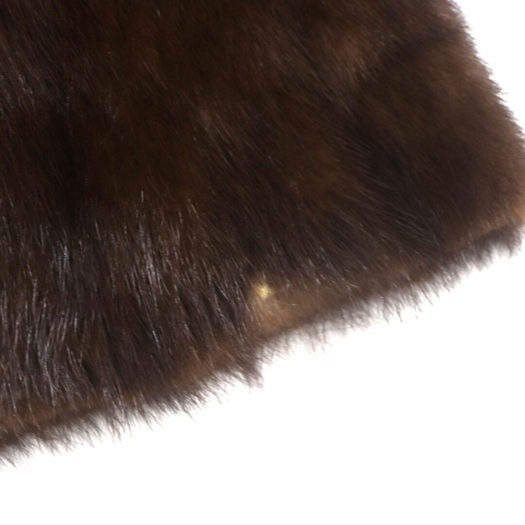 美品▽MINK ミンク 本毛皮コート ダークブラウン 毛質艶やか・柔らか