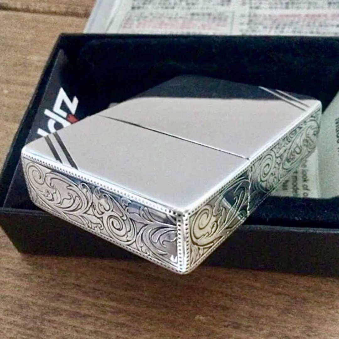 新品 Zippo 1935 アラベスク SV ニッケル古美 サイド3面 唐草柄