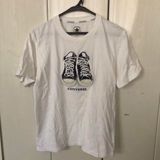 コンバース(CONVERSE)のCONVERS スニーカー サガラ刺繍 クルーネック ワイドシルエット Tシャツ(Tシャツ/カットソー(半袖/袖なし))