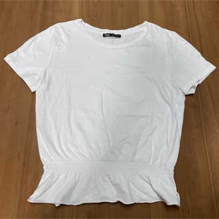 ザラ(ZARA)の白のトップス(Tシャツ(半袖/袖なし))