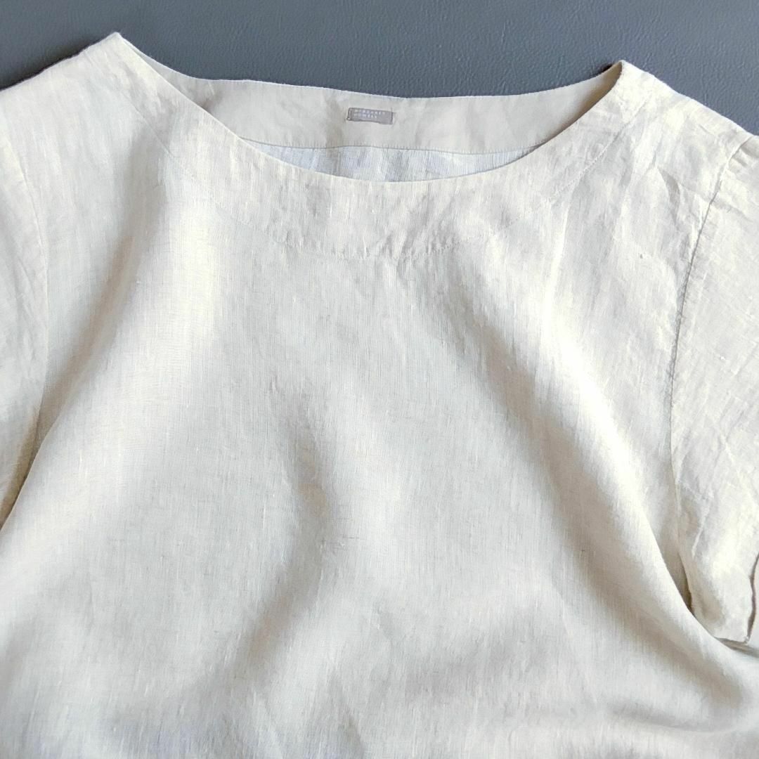 MARGARET HOWELL(マーガレットハウエル)のマーガレットハウエル リネンシャツ 半袖シャツ 麻100% ベージュ ac3 レディースのトップス(シャツ/ブラウス(半袖/袖なし))の商品写真