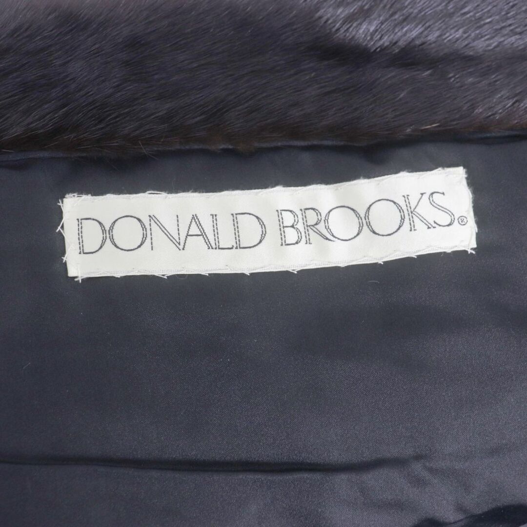 美品▼DONALD BROOKS MINK ミンク 逆毛 裏地花柄刺繍入り 本毛皮超ロングコート ダークブラウン 毛質艶やか・柔らか◎