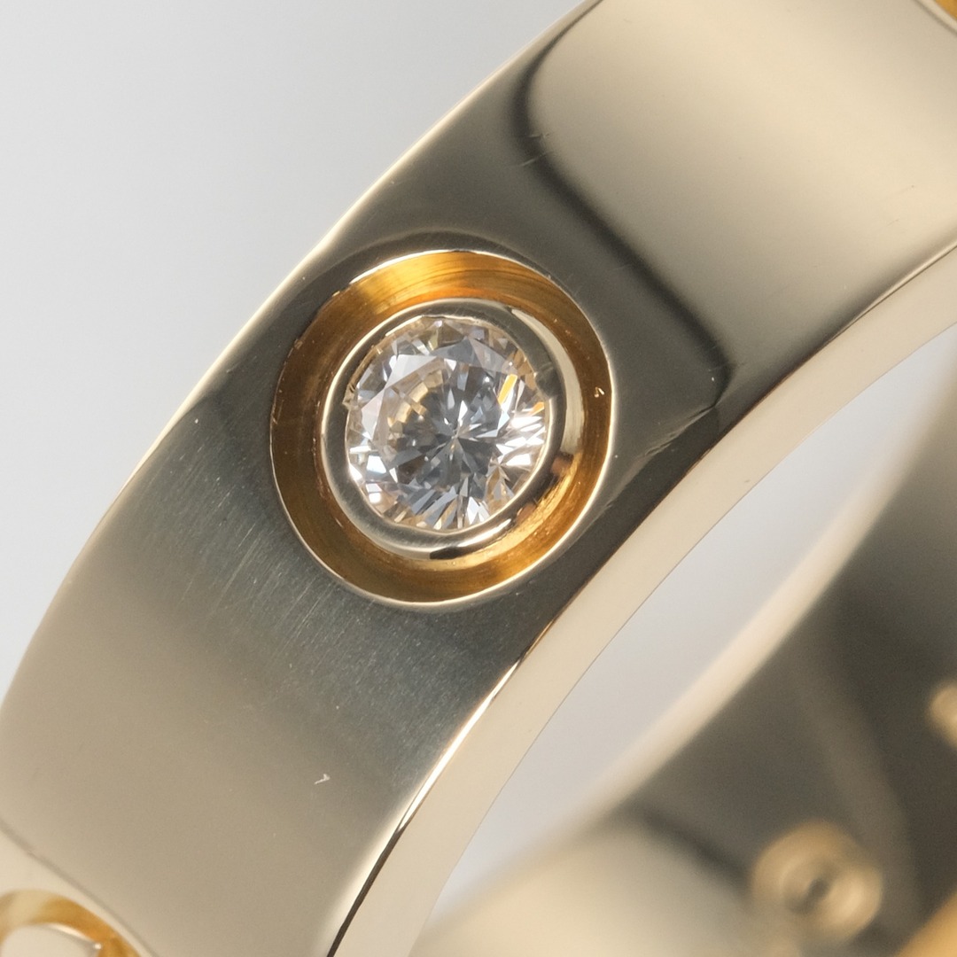 CARTIER】カルティエ ラブリング 3P ハーフダイヤモンド K18イエロー