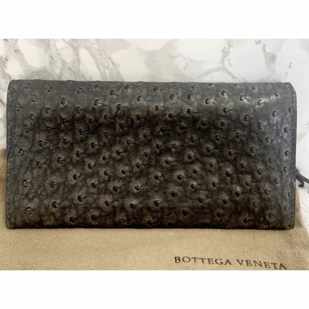 ボッテガヴェネタ BOTTEGA VENETA 長財布 オーストリッチ レザー