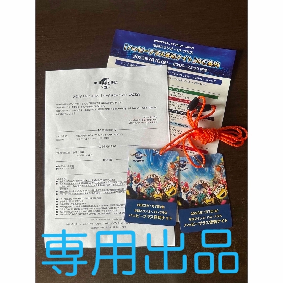 USJ - かんろ様専用 usj ハッピープラス貸切ナイト 2名様の通販 by